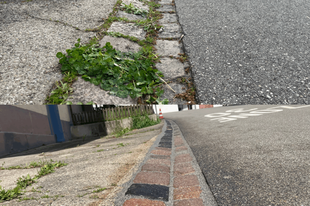 Randsteinsanierung vorher nachher